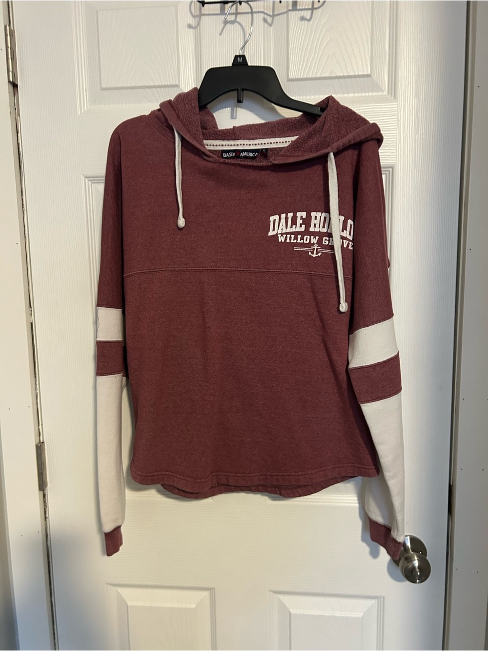 Dale Hollow Maroon & Cream Pullover Hoodie - Women's